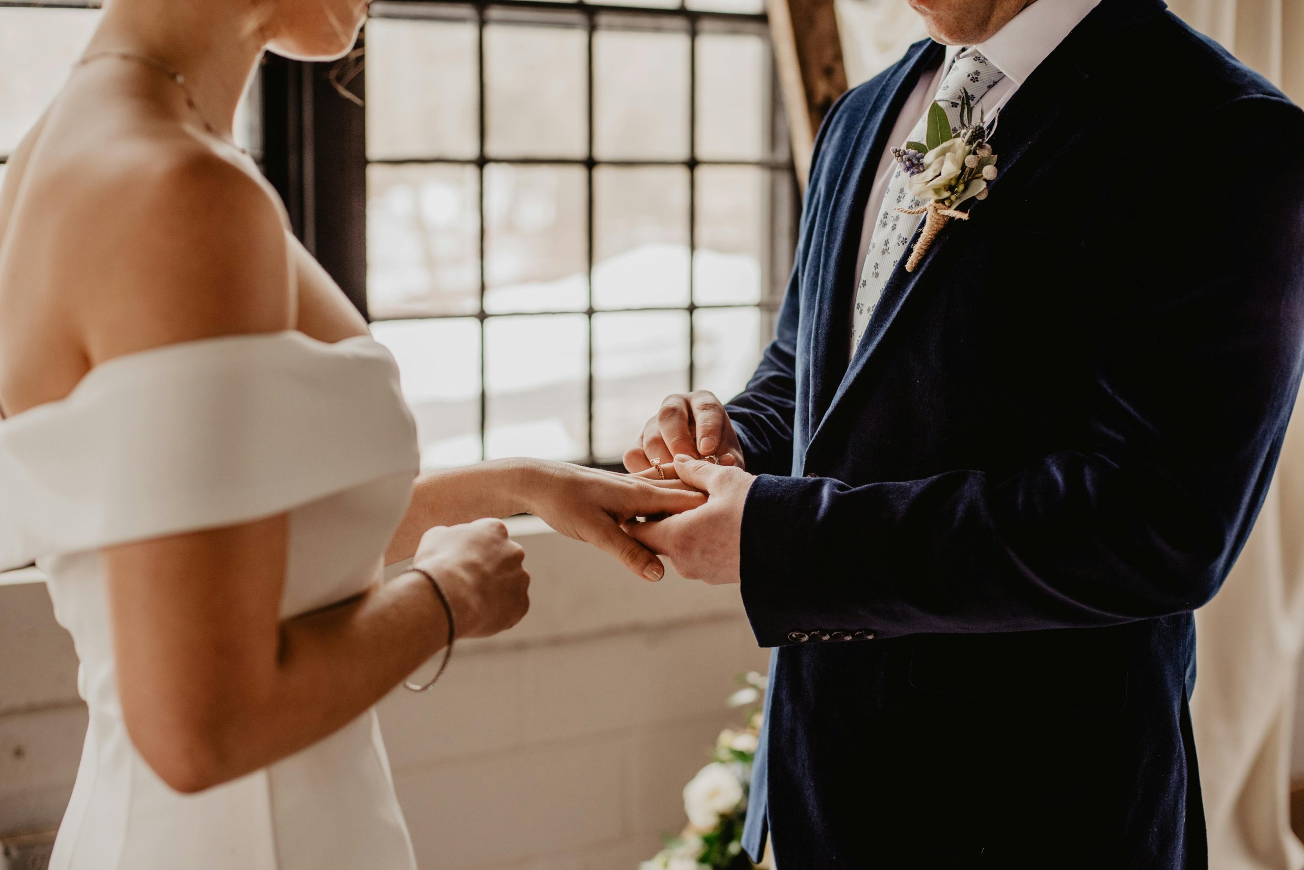 A couple celebrating their wedding